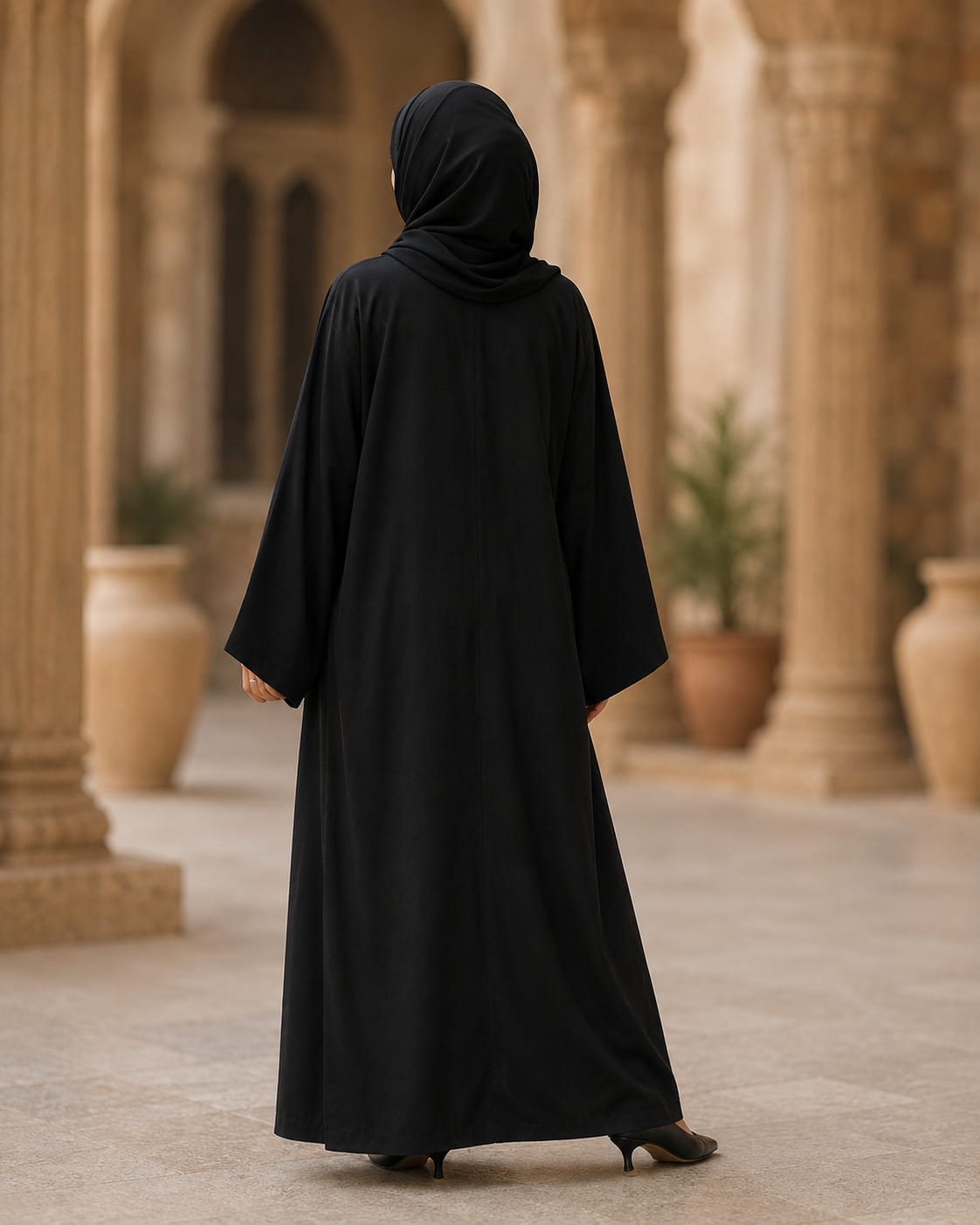 Abaya(Heavy handwork in sleeves and body) Black