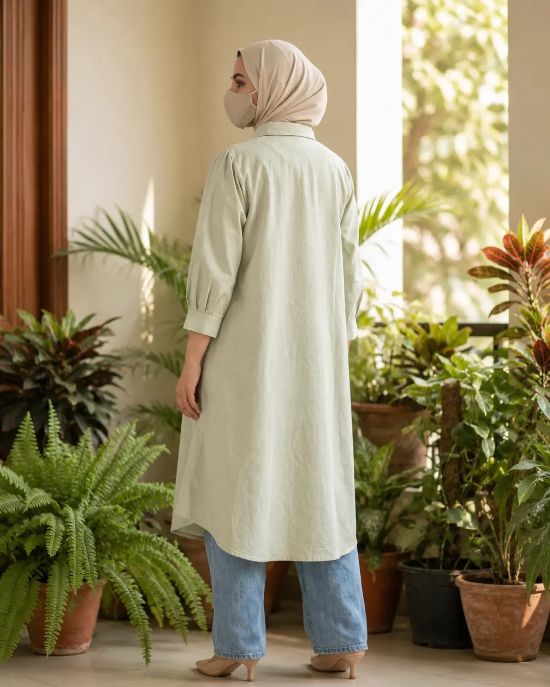 Knee Length Top Honey Brown