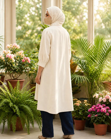 Knee Length Top Beige