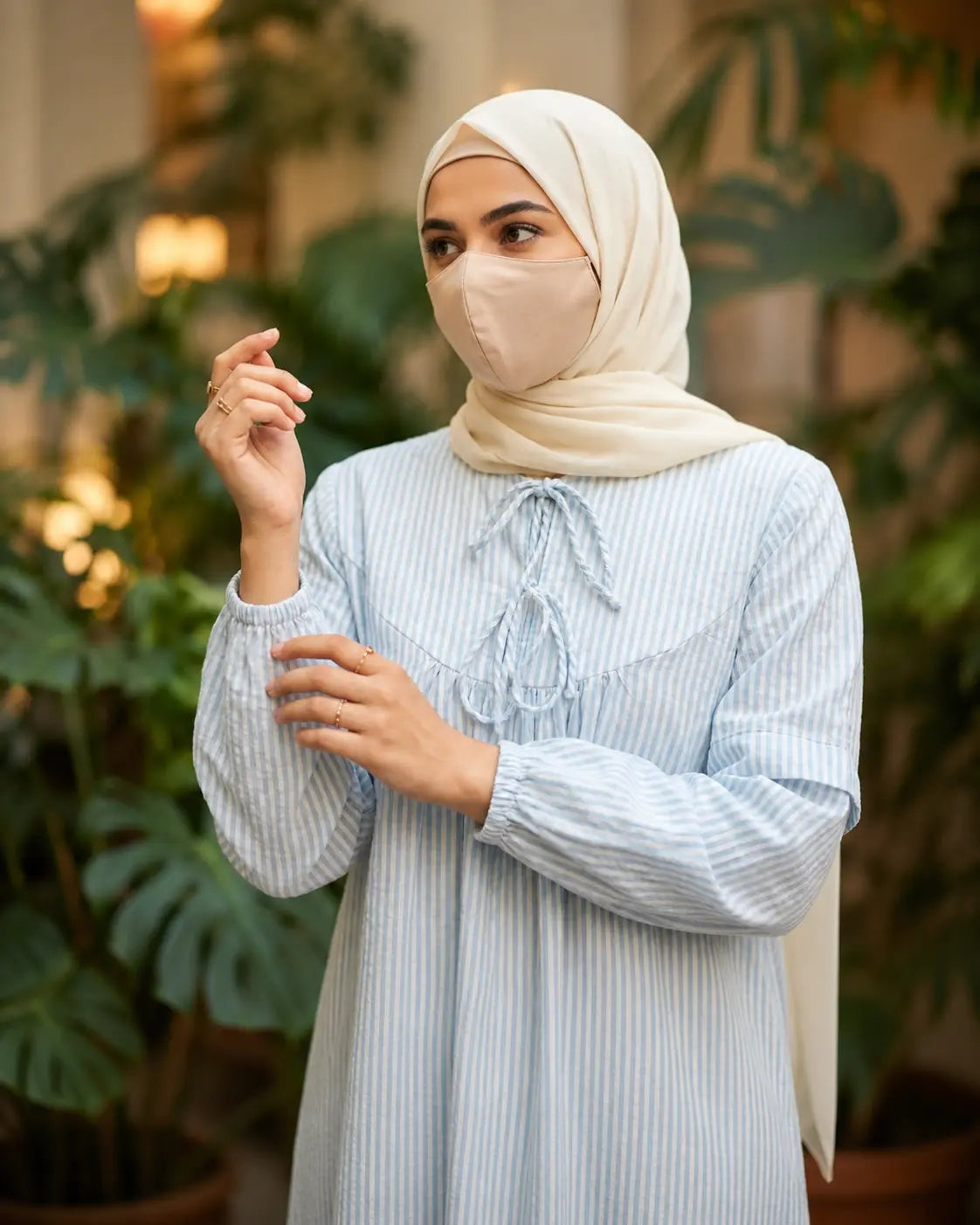 Gown (Light Blue and White)