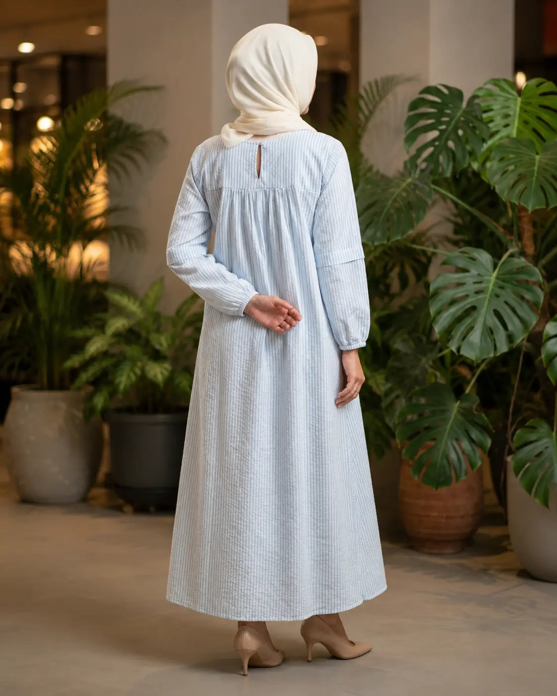 Gown (Light Blue and White)
