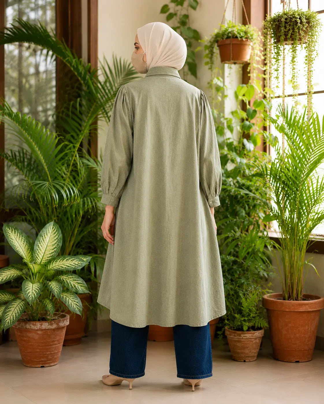 Knee Length Top Pista Green